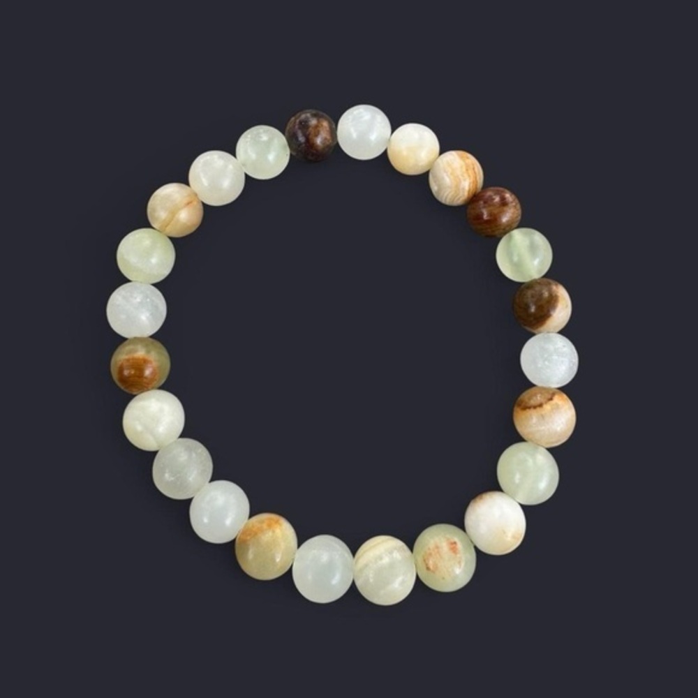 Afghan Jade Gemstone Bead Bracelet 8mm